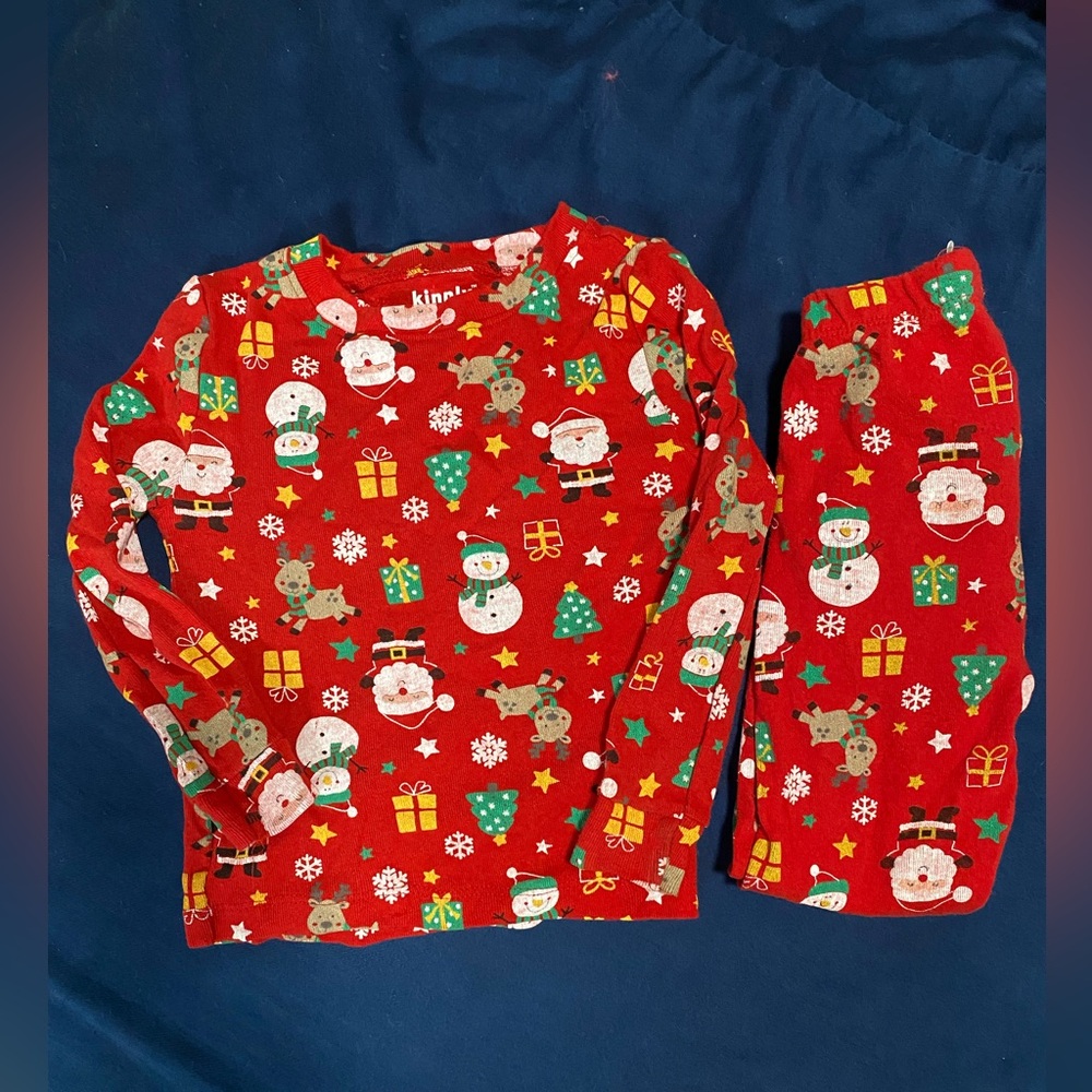 Kinnly Kids Red Christmas Pajama Set